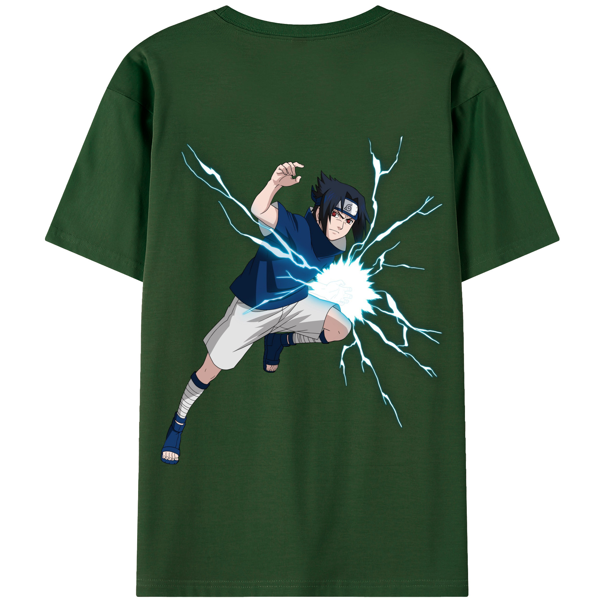 （画像用） NARUTO -ナルト- うちは サスケ Uchiha Sasuke 綿100％半袖Tシャツ（背面プリント）